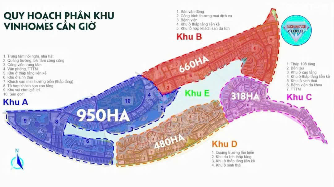 Quy hoạch các phân khu Vinhomes Cần Giờ